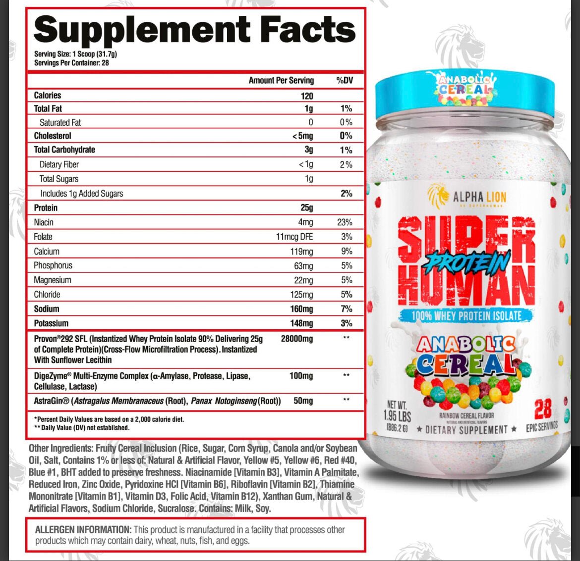 AlphaLion- SuperHuman Protein- Whey Protein Isolate 28 Servings - Krazy Muscle Nutrition vendor-unknownSQ3995877