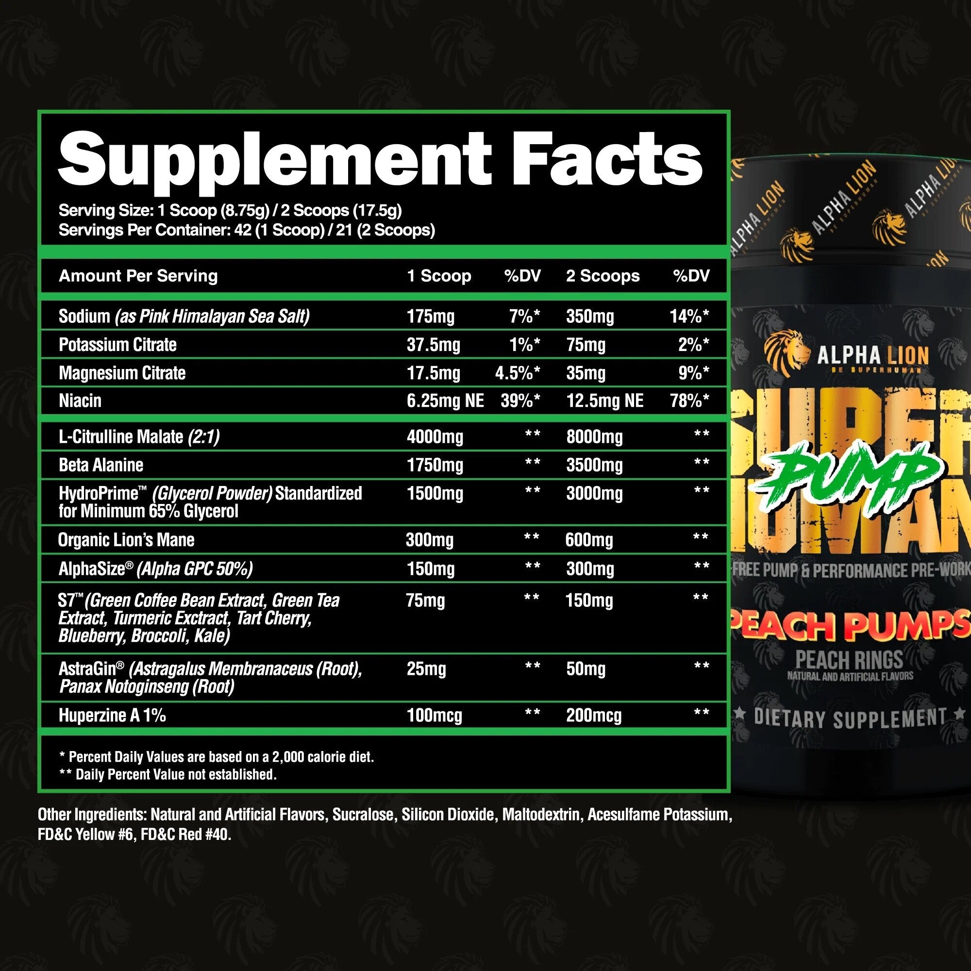 AlphaLion- SuperHuman Pump 42 Servings - Krazy Muscle Nutrition vendor-unknownSQ9994303