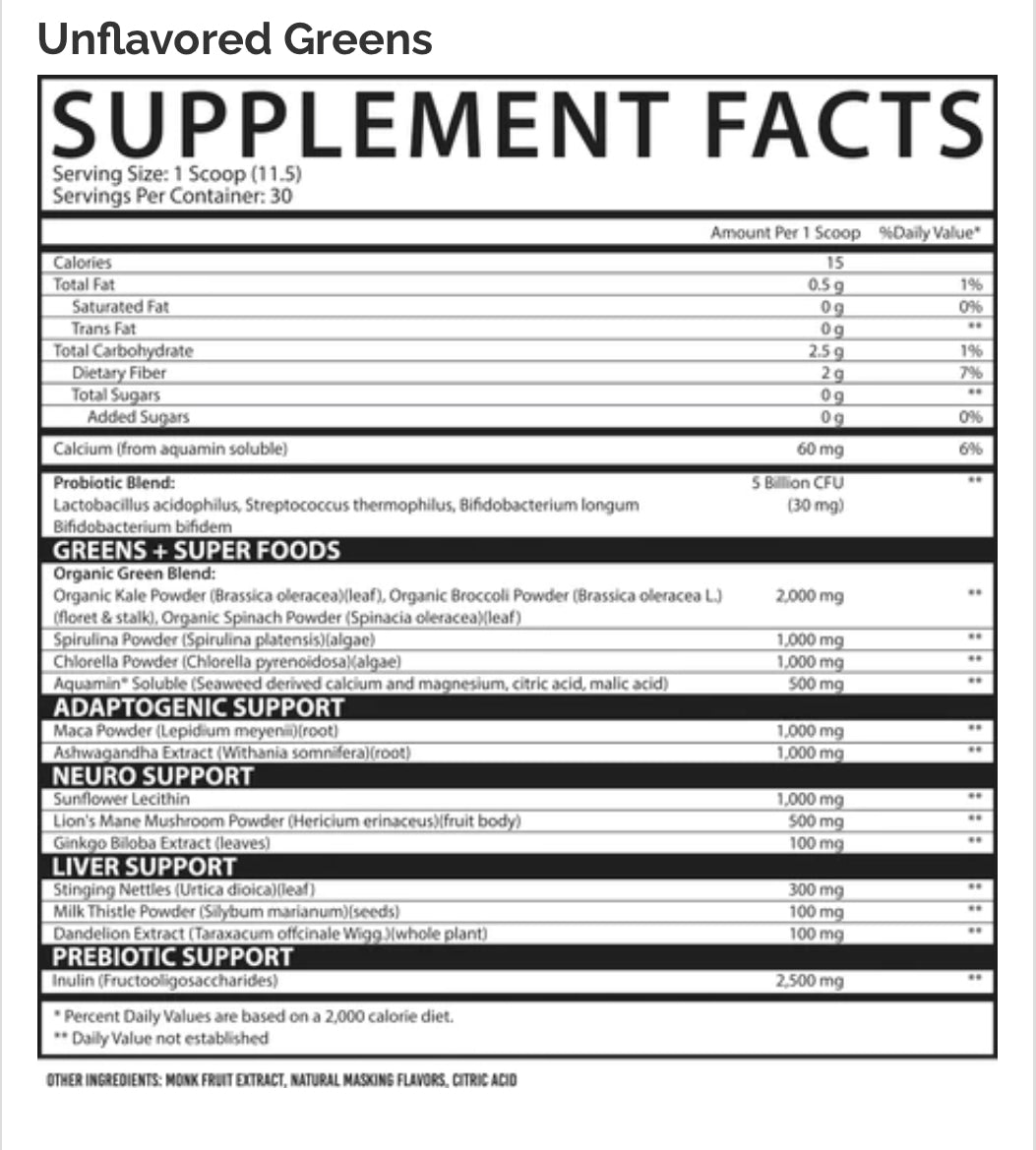 InspiredNutraceuticals- GREENS Superfood Wellness Formula - Krazy Muscle Nutrition Krazy Muscle Nutrition10103