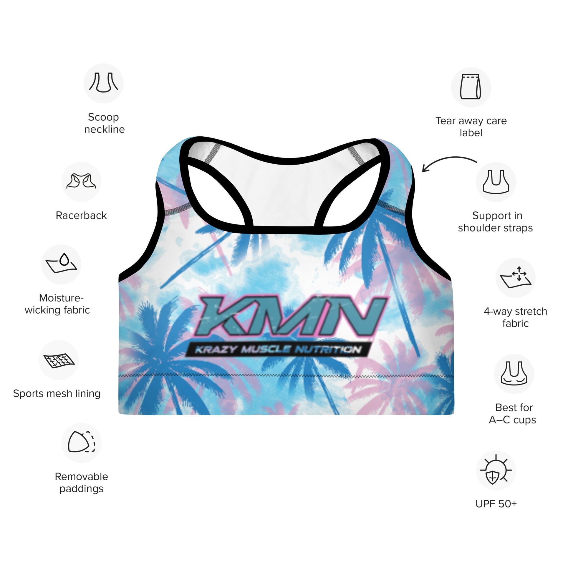 KMN FL Vibes Padded Sports Bra/Tank Top - Krazy Muscle Nutrition Krazy Muscle Nutrition6867953_10868