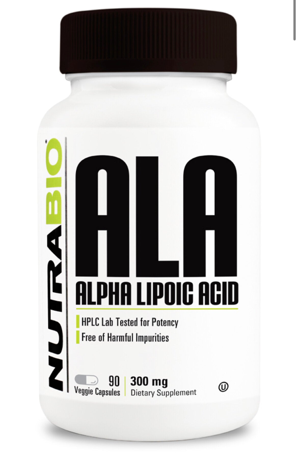 NutraBio- ALA- Alpha Lipoic Acid 90 Capsules - Krazy Muscle Nutrition Not specifiedSQ2639697