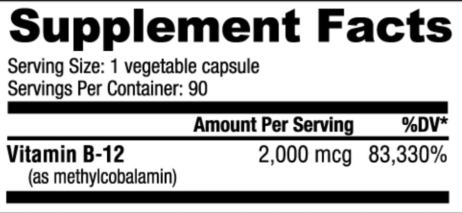 NutraBio- B-12 90 Veggie Capsules - Krazy Muscle Nutrition vendor-unknownSQ6200918