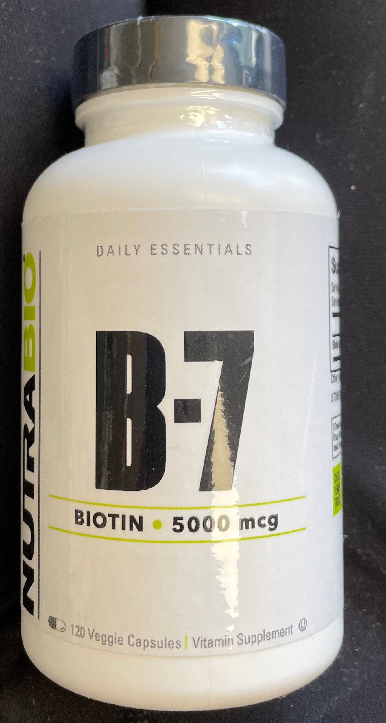 NutraBio- B-7 Biotin 120 Veggie Capsules - Krazy Muscle Nutrition Not specified649908520250