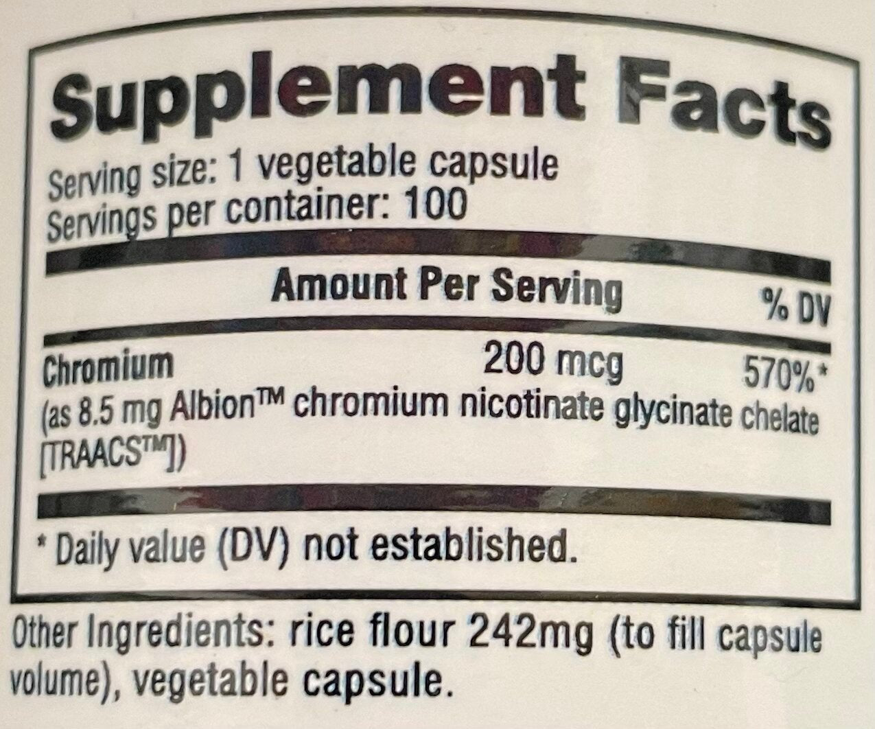 NutraBio- Chromium (Cr) 100 Veggie Capsules - Krazy Muscle Nutrition vendor-unknownSQ0649216