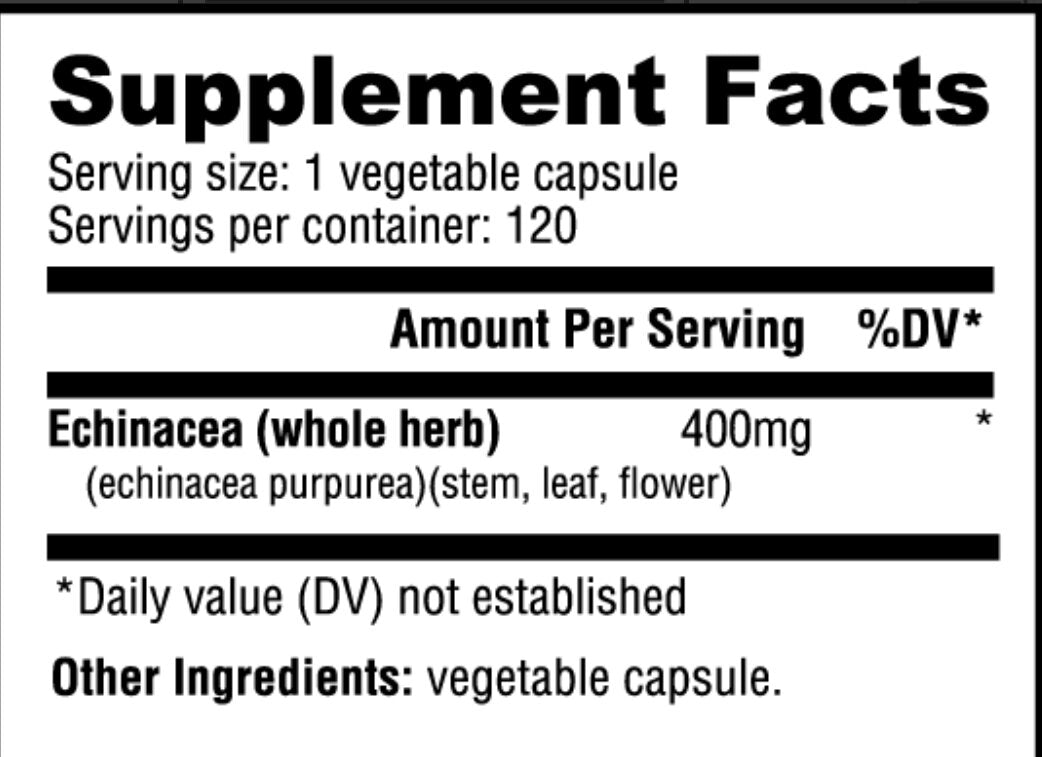 NutraBio- Echinacea (400 mg) 120 Veggie Capsules - Krazy Muscle Nutrition vendor-unknownSQ1450508