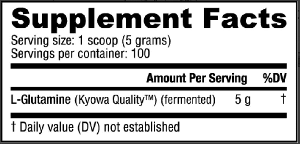 NutraBio- Glutamine 500 Grams - Krazy Muscle Nutrition vendor-unknownSQ1352287