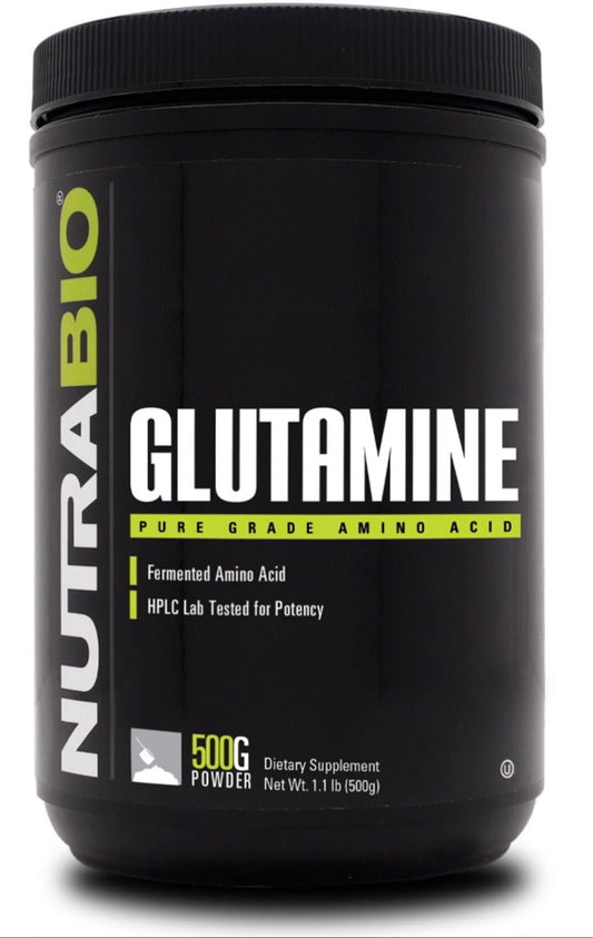 NutraBio- Glutamine 500 Grams - Krazy Muscle Nutrition vendor-unknownSQ1352287