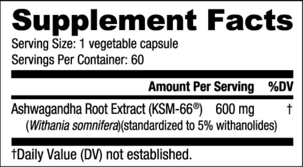 NutraBio- KSM-66 Ashwagandha 60 Capsules - Krazy Muscle Nutrition vendor-unknownSQ2536784