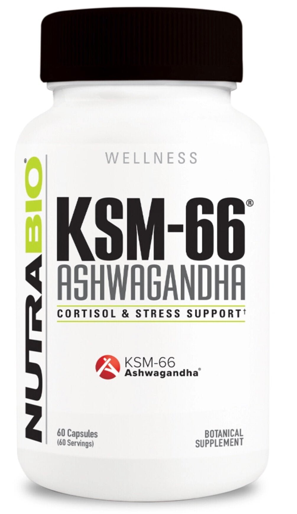 NutraBio- KSM-66 Ashwagandha 60 Capsules - Krazy Muscle Nutrition vendor-unknownSQ2536784