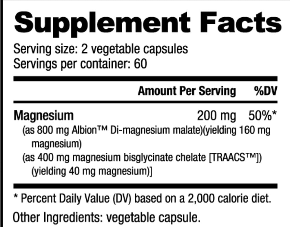 NutraBio- Magnesium (Mg) 120 Veggie Capsules - Krazy Muscle Nutrition vendor-unknownSQ7337334