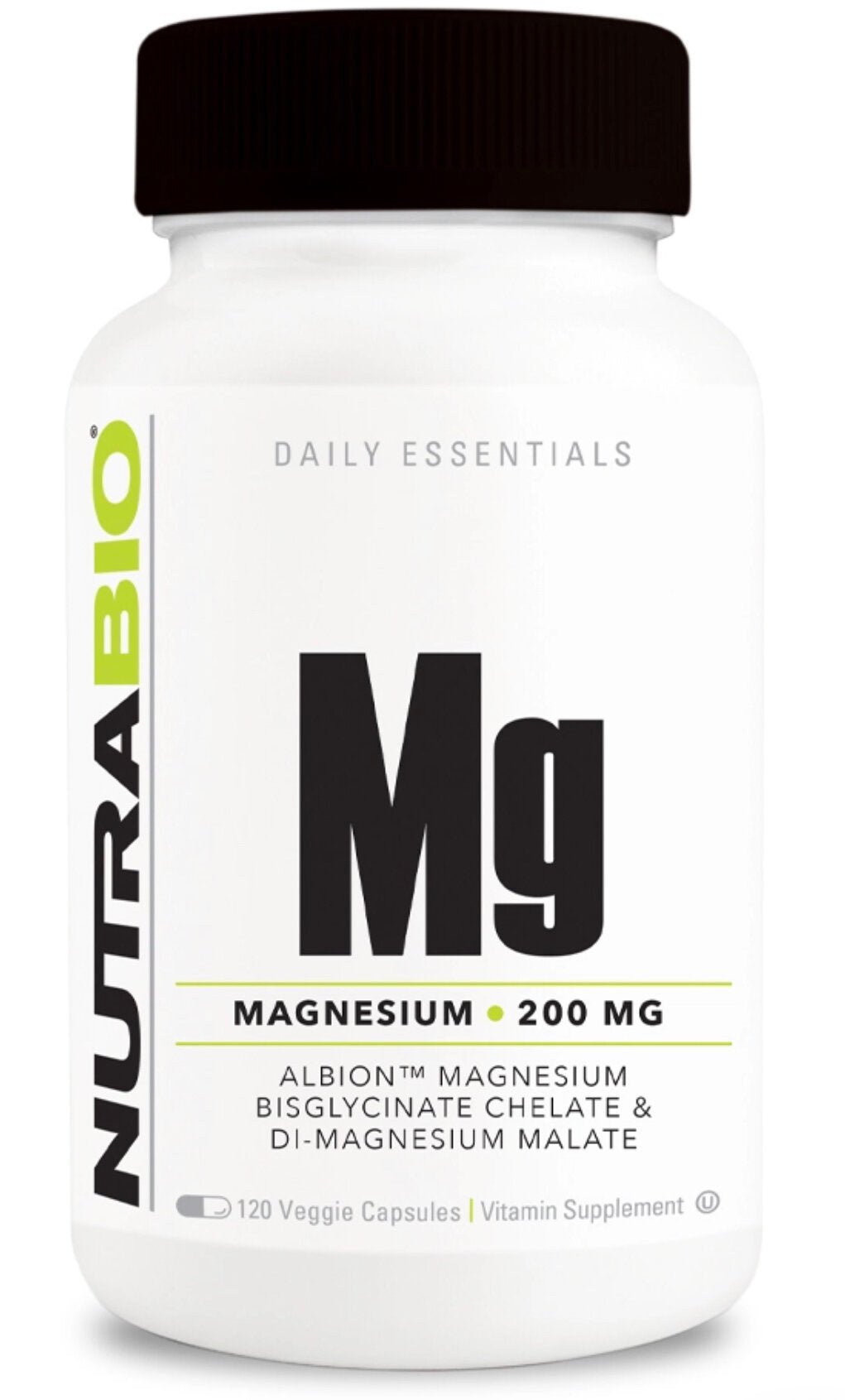NutraBio- Magnesium (Mg) 120 Veggie Capsules - Krazy Muscle Nutrition vendor-unknownSQ7337334