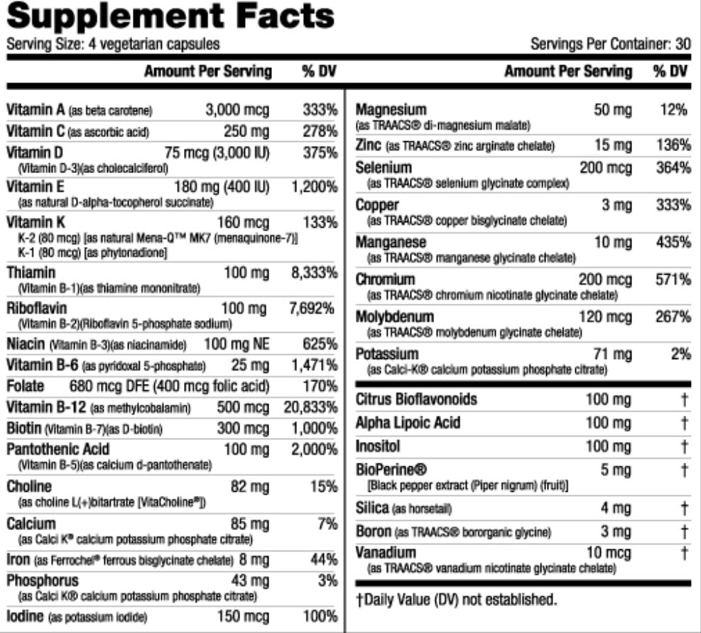 NutraBio- MultiSport- Men’s Formula 120 Veggie Capsules - Krazy Muscle Nutrition Not specifiedSQ2298507