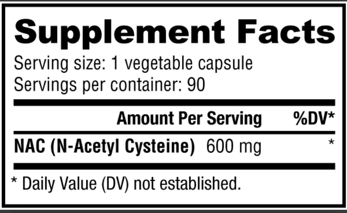 NutraBio- NAC (600mg) 90 Veggie Capsules - Krazy Muscle Nutrition vendor-unknownSQ5208654