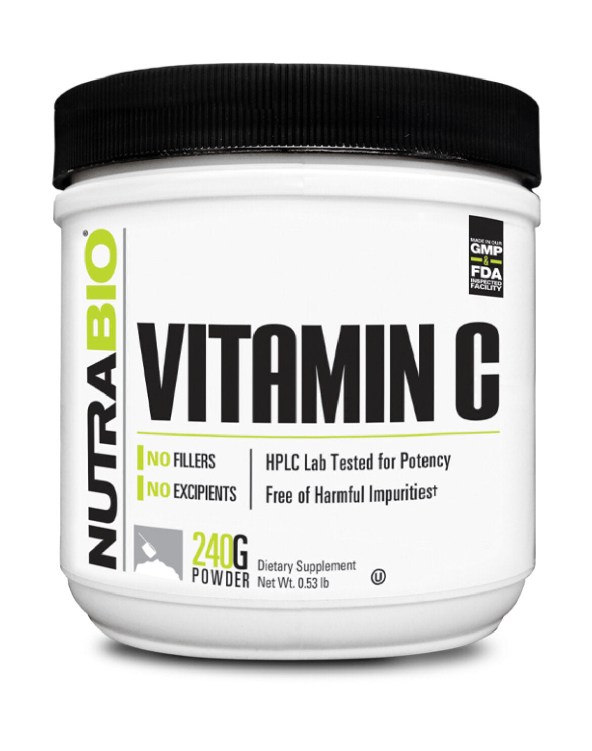 NutraBio- Vitamin C Powder 240/480 Grams - Krazy Muscle Nutrition Not specifiedSQ9490092