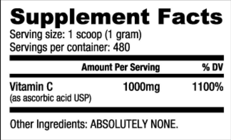 NutraBio- Vitamin C Powder 240/480 Grams - Krazy Muscle Nutrition Not specifiedSQ9490092