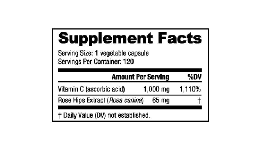 NutraBio- Vitamin C & Rosehip Bioflavonoids 120 Veggie Capsules - Krazy Muscle Nutrition vendor-unknownSQ9206571