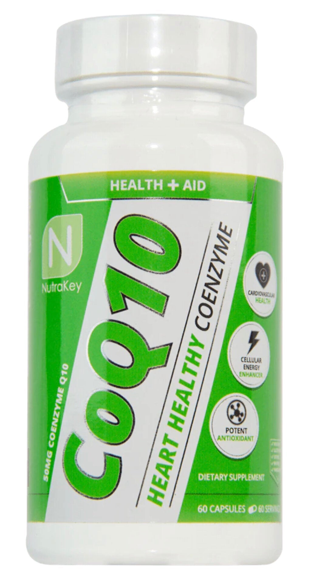 NutraKey-CoQ10-Heart Healthy Coenzyme 60 Capsules - Krazy Muscle Nutrition vendor-unknownSQ9649962