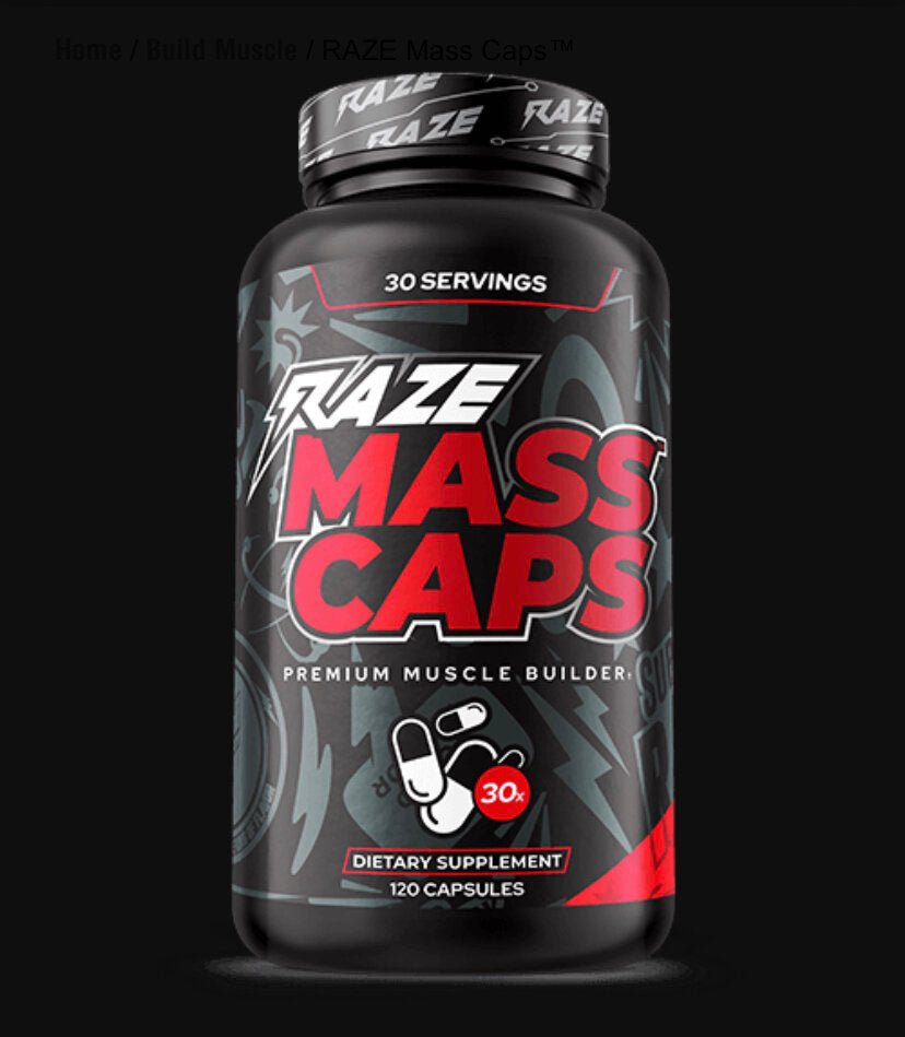 ReppSports- Raze Mass Caps - 120 capsules - Krazy Muscle Nutrition vendor-unknownSQ6309791