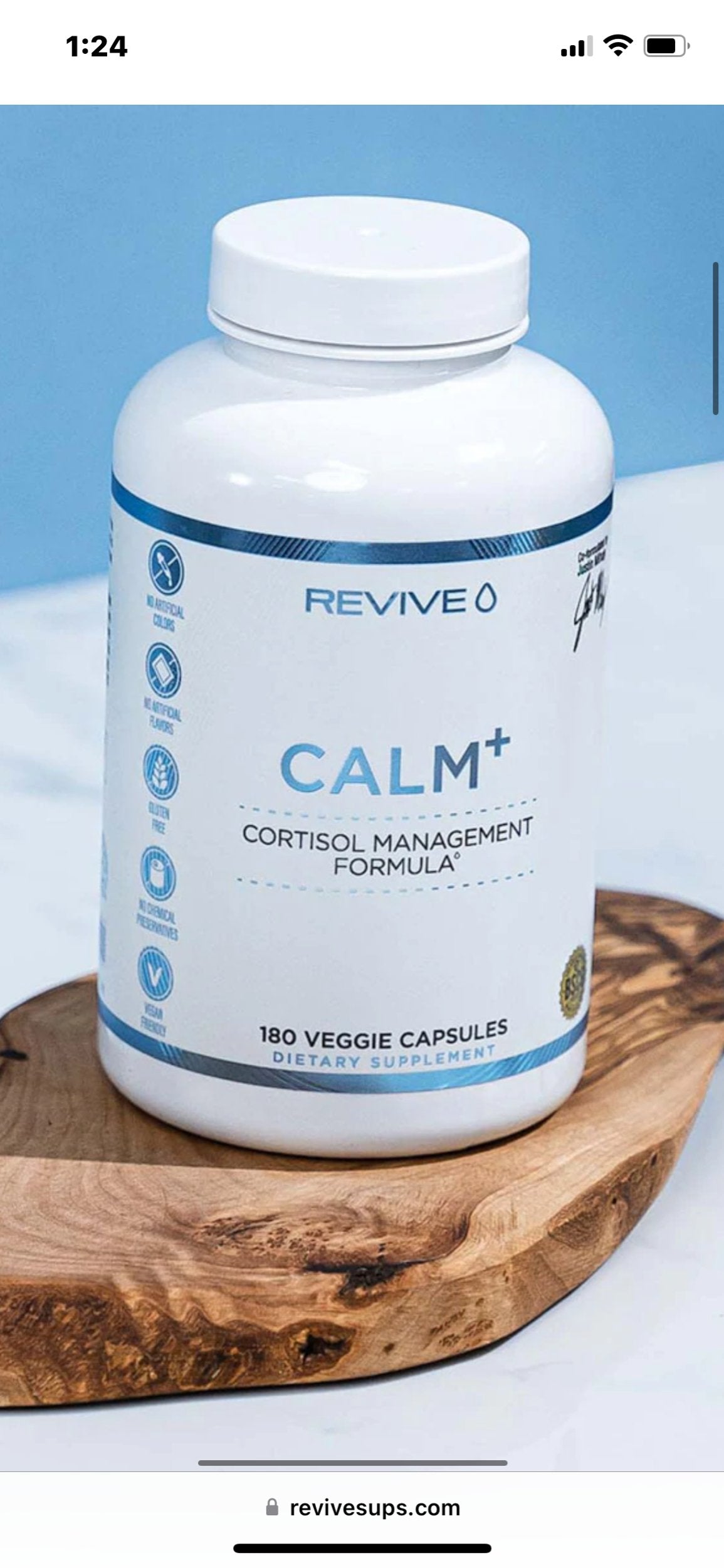 REVIVE- Calm+ Stress Reliever 180 Veggie Capsules - Krazy Muscle Nutrition Not specifiedSQ4956060