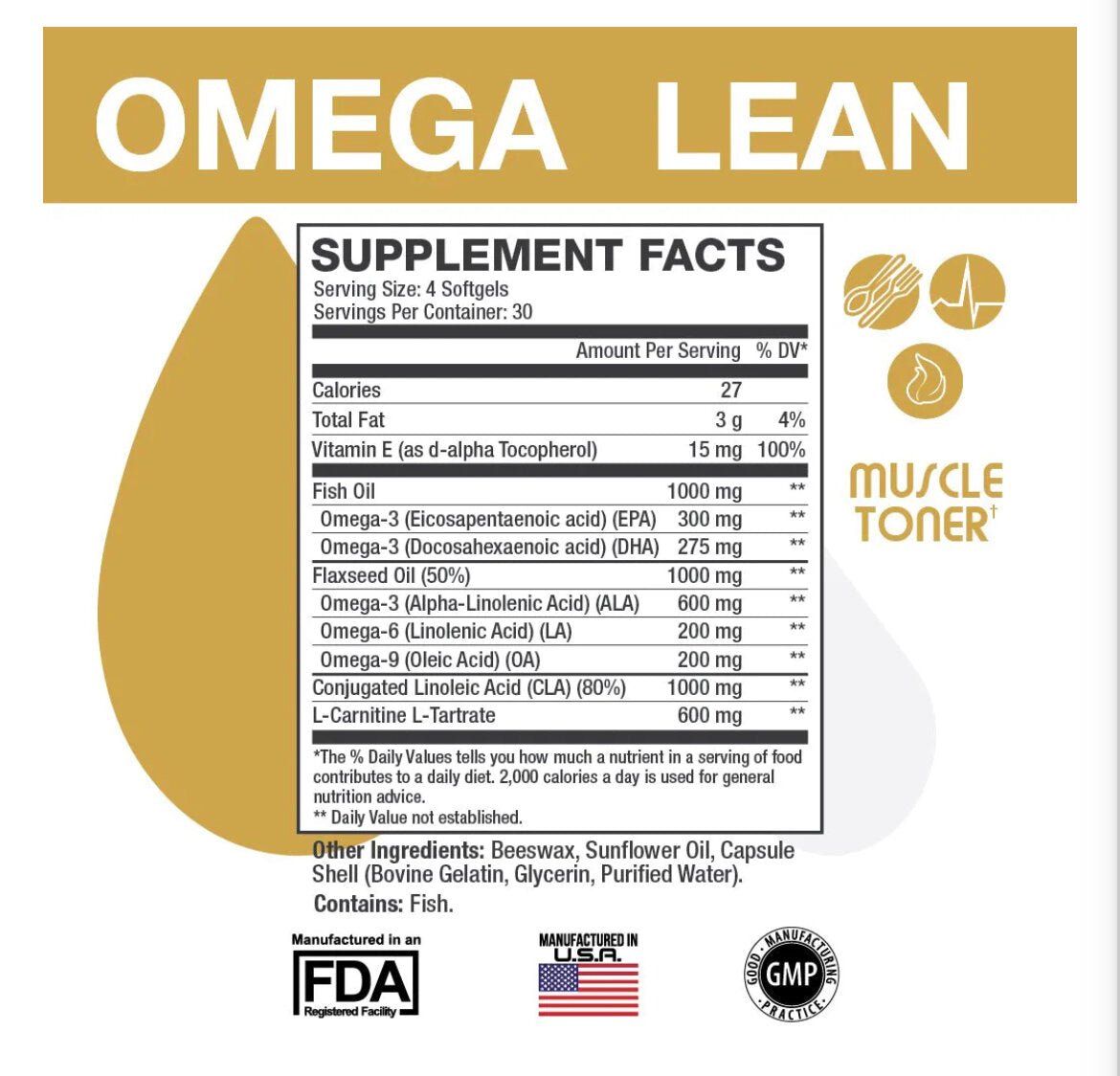 SweatEthic- Omega Lean- Muscle Toner 120 Softgels - Krazy Muscle Nutrition vendor-unknownSQ6887698