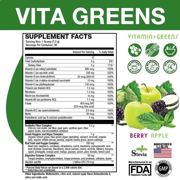 SweatEthic- Vita Greens 30 Servings - Krazy Muscle Nutrition Not specified10167
